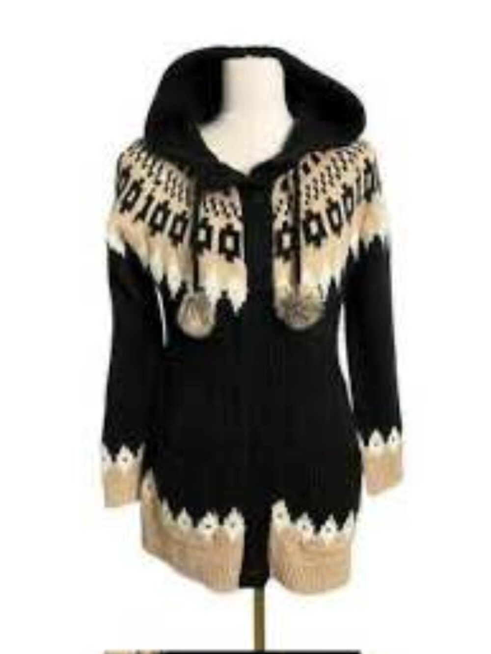 H&M Hooded Fair Isle Cardigan Sweater (Size S)